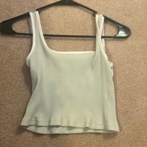 Cropped sage green tank top